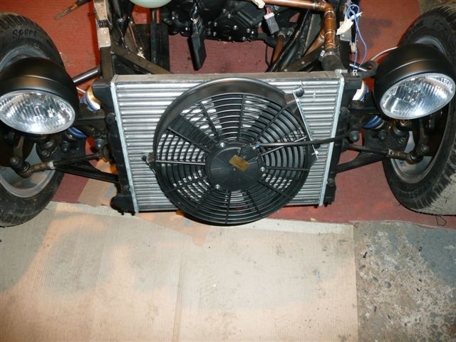 rad and fan mounted